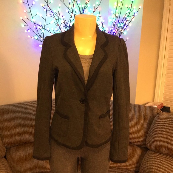 🧥 RW&CO Grey/Black Short Fitted Blazer Size M - Picture 2 of 11